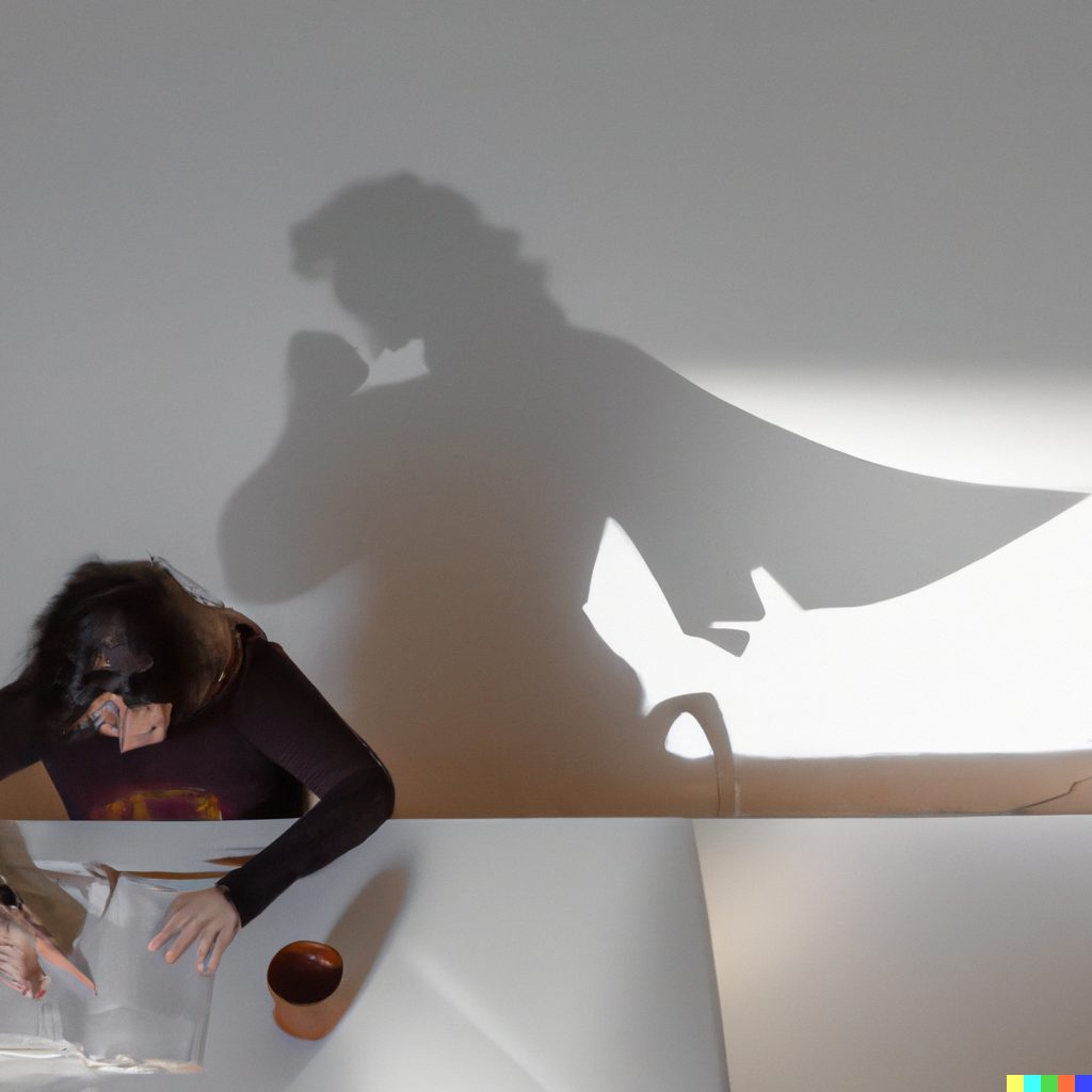 DALL·E 2023 03 08 09.55.41 a woman studying on a desk while her shadow looks like a superhero photorealistic DALL·E 2023 03 08 09.55.41 a woman studying on a desk while her shadow looks like a superhero photorealistic