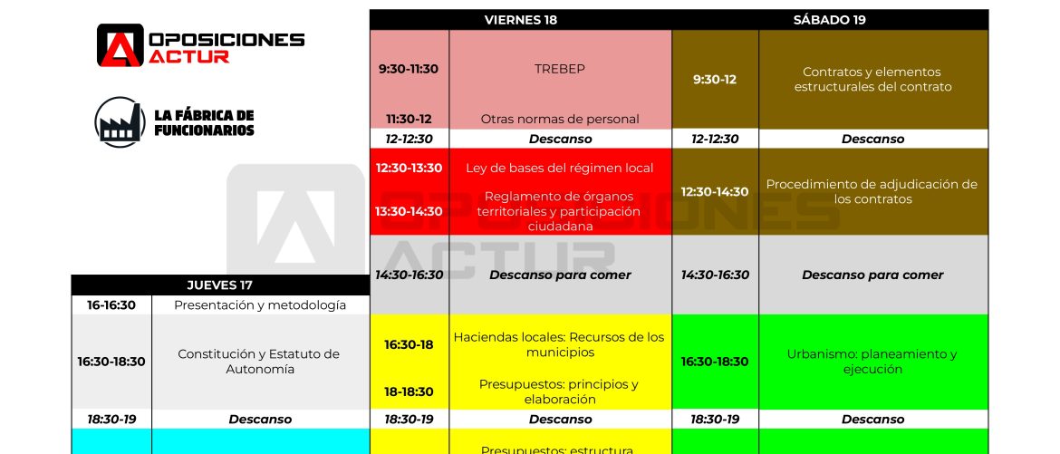 PROGRAMA MASTERCLASS AUXILIARES ADMINISTRATIVOS AYUNTAMIENTO 2025