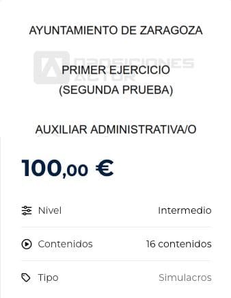 PACK 3 Simulacros Auxiliar Administrativo del Ayuntamiento de Zaragoza 1