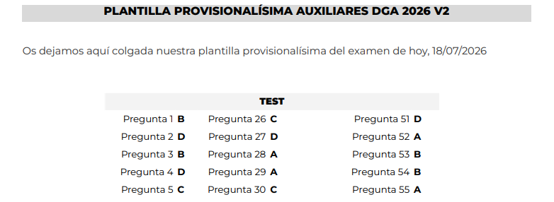 Plantilla provisionalísima V2: Corregida la pregunta 61 (plazo certificados DNI-e) de Auxiliares DGA 1