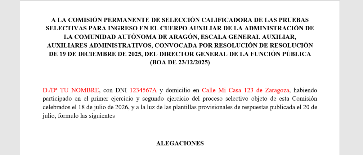 DGA: Impugnaciones al examen de Auxiliares DGA del 18 de julio hasta este jueves 7