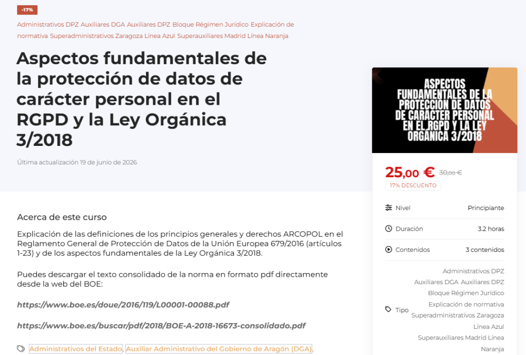 ¿Te vas a presentar a Utebo (casos prácticos)? Echa un vistazo a estos cursos 6